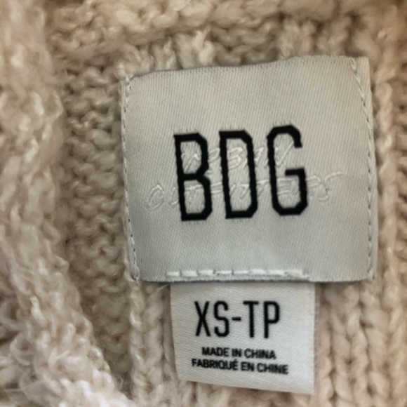 BDG Ribbed Knit Yellow & Red Striped Turtleneck Sweater Size XS - Picture 8 of 10